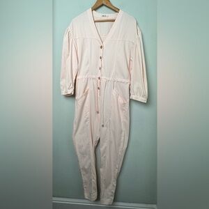 Orfeo Paris Women's 100% Cotton Blush Pink Joanne Jumpsuit Size Medium